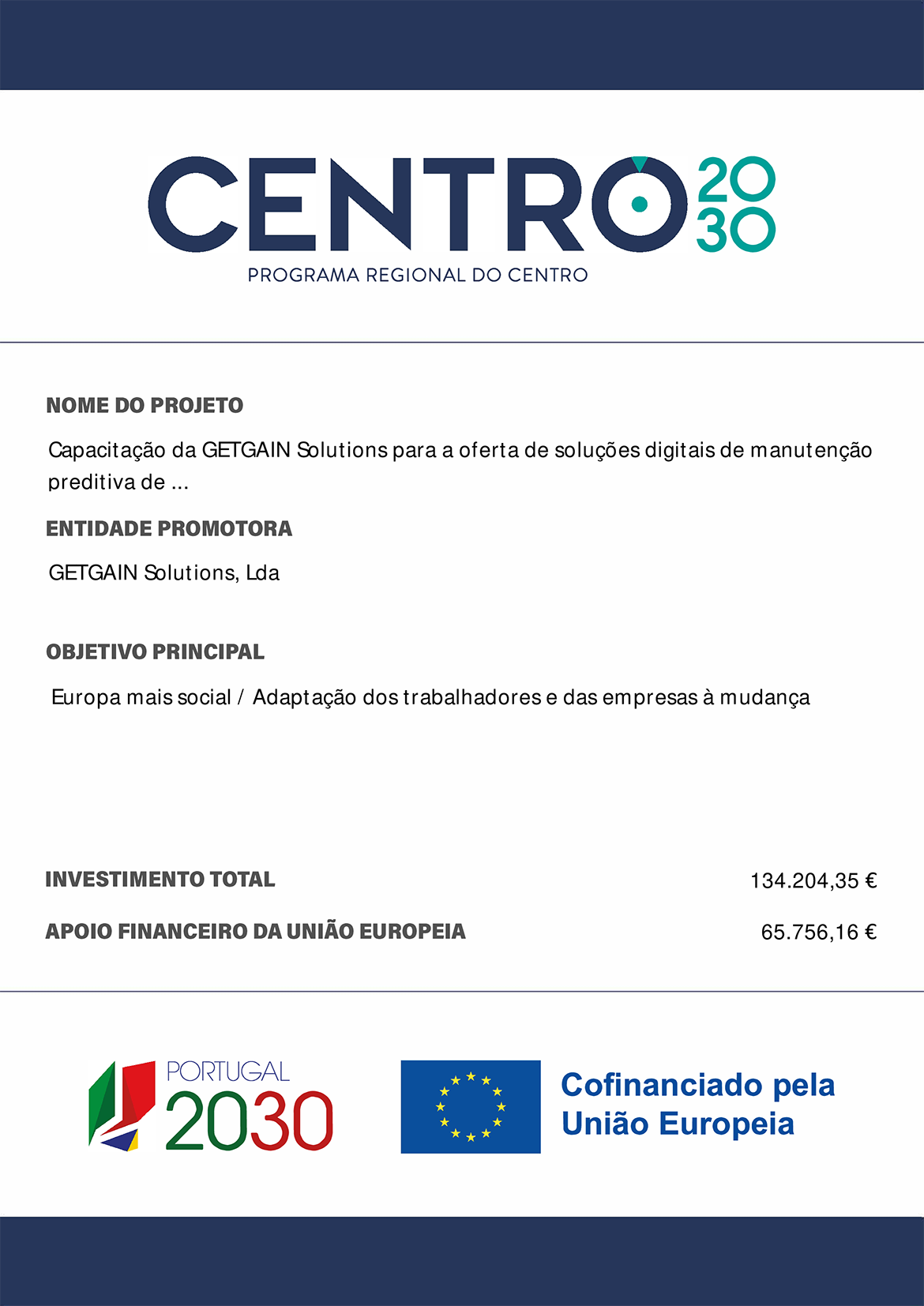 Cartaz A3 GETGAIN Solutions